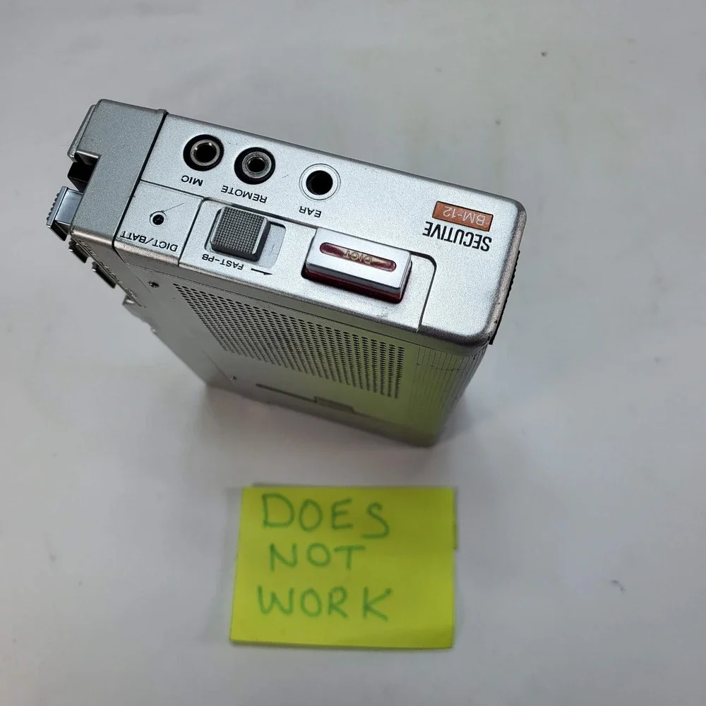 Sony BM-12 Secutive‎ Portable Dictator Cassette Recorder Silver Japan For Parts